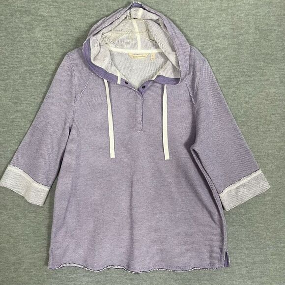 Soft Surroundings Beachy Pullover Womens XL French Terry Hoodie Cozy Casual Easy - Picture 10 of 10